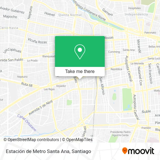 Estación de Metro Santa Ana map