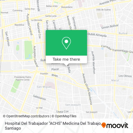 Mapa de Hospital Del Trabajador "ACHS" Medicina Del Trabajo