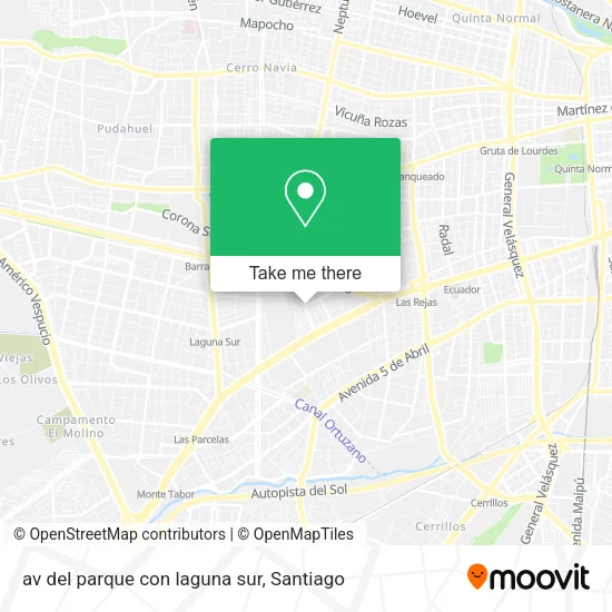 av del parque con laguna sur map