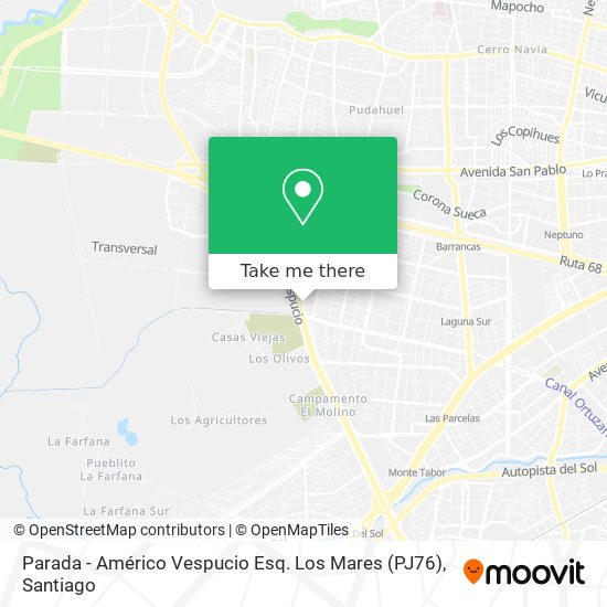 Parada - Américo Vespucio Esq. Los Mares (PJ76) map