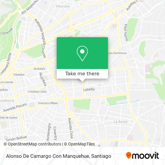 Alonso De Camargo Con Manquehue map