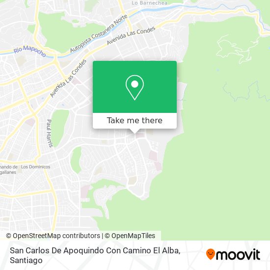 San Carlos De Apoquindo Con Camino El Alba map