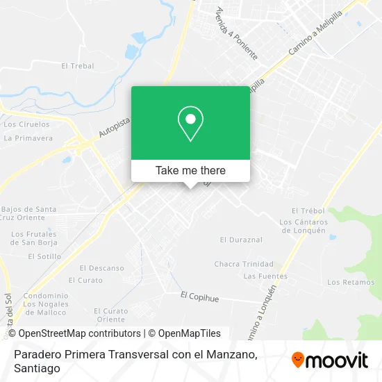 Paradero Primera Transversal con el Manzano map