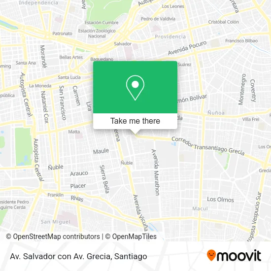 Av. Salvador con Av. Grecia map