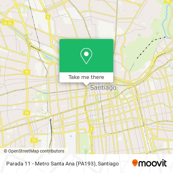 Parada 11 - Metro Santa Ana (PA193) map
