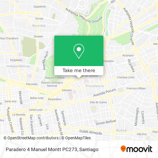 Paradero 4 Manuel Montt PC273 map