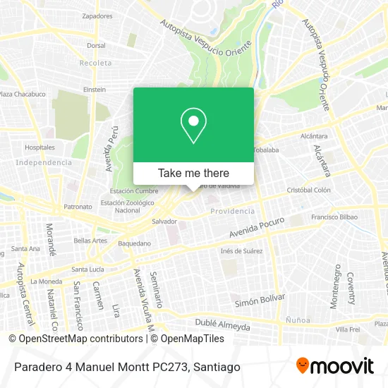 Paradero 4 Manuel Montt PC273 map