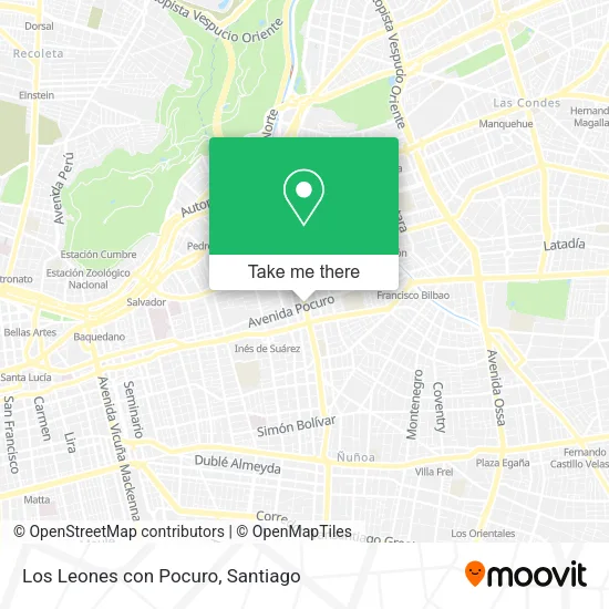 Los Leones con Pocuro map