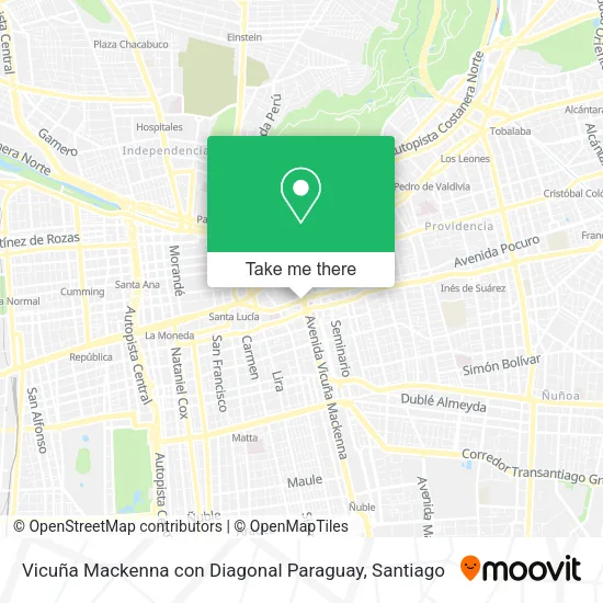 Vicuña Mackenna con Diagonal Paraguay map