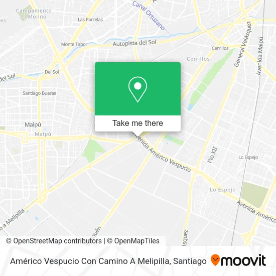 Mapa de Américo Vespucio Con Camino A Melipilla