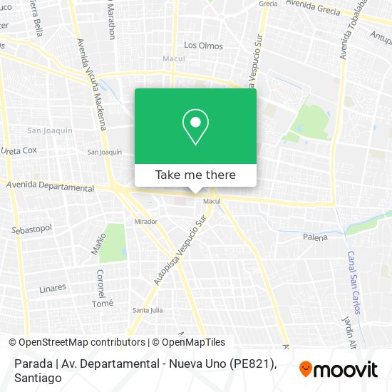 Parada | Av. Departamental - Nueva Uno (PE821) map