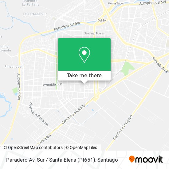 Mapa de Paradero Av. Sur / Santa Elena (PI651)