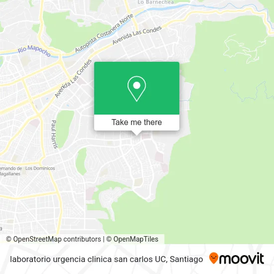 laboratorio urgencia clinica san carlos UC map