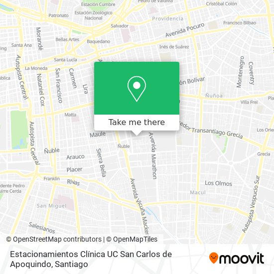 Estacionamientos Clínica UC San Carlos de Apoquindo map
