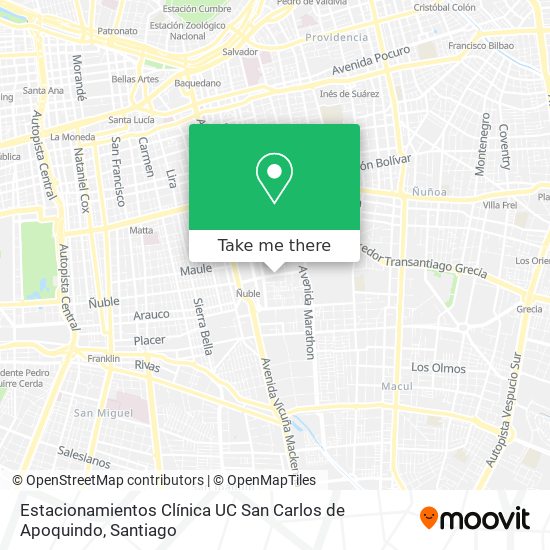 Mapa de Estacionamientos Clínica UC San Carlos de Apoquindo