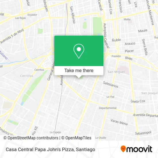 Casa Central Papa John's Pizza map
