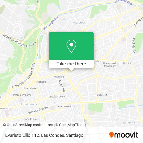 Mapa de Evaristo Lillo 112, Las Condes