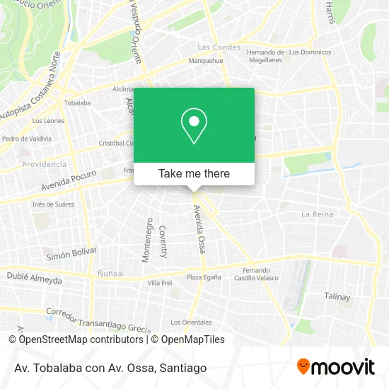 Av. Tobalaba con Av. Ossa map