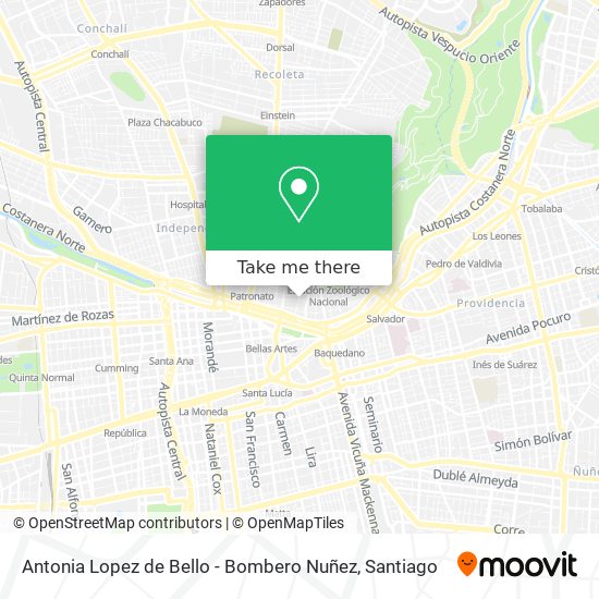 Antonia Lopez de Bello - Bombero Nuñez map