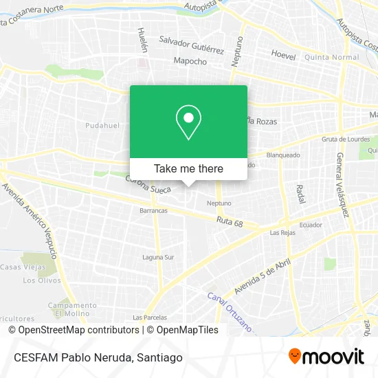 Mapa de CESFAM Pablo Neruda