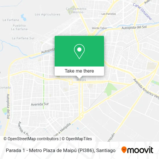 Parada 1 - Metro Plaza de Maipú (PI386) map