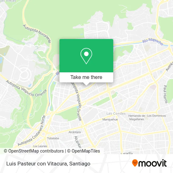 Luis Pasteur con Vitacura map
