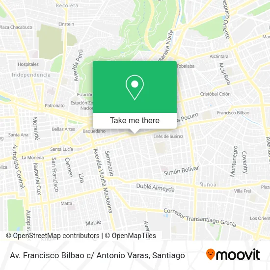 Av. Francisco Bilbao c/ Antonio Varas map