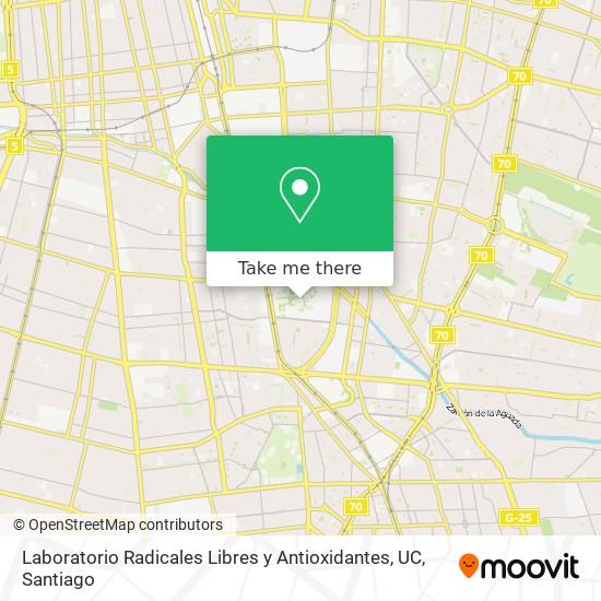 Laboratorio Radicales Libres y Antioxidantes, UC map