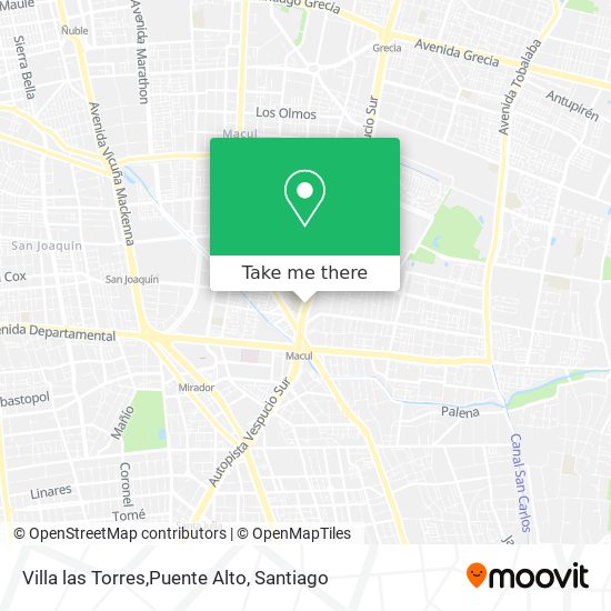 Villa las Torres,Puente Alto map