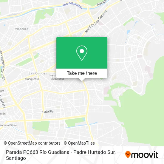 Mapa de Parada PC663 Río Guadiana - Padre Hurtado Sur