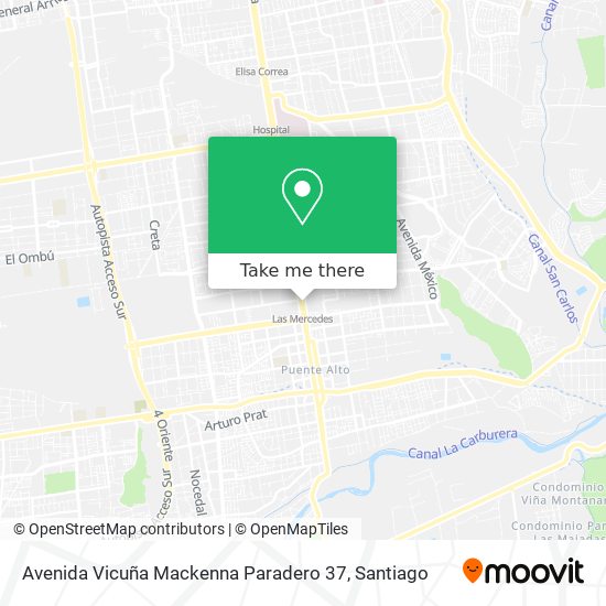 Avenida Vicuña Mackenna Paradero 37 map