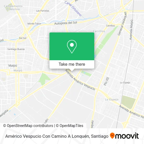 Américo Vespucio Con Camino A Lonquén map