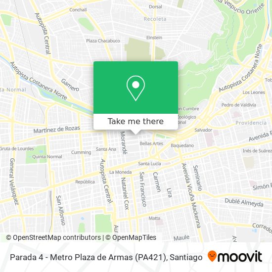 Parada 4 - Metro Plaza de Armas (PA421) map