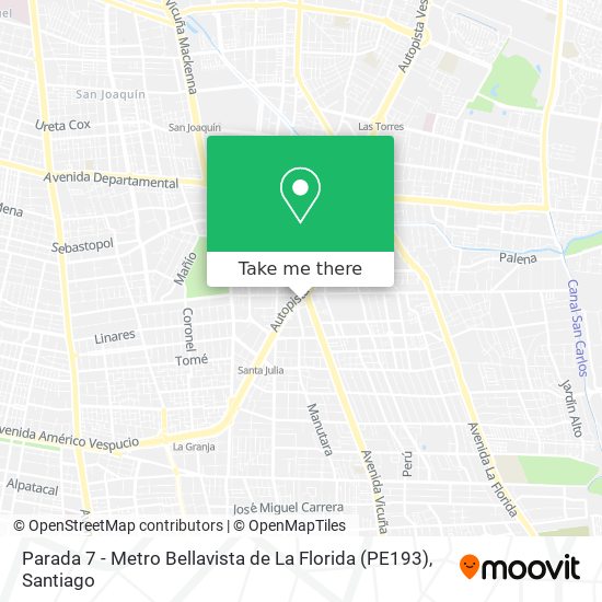 Mapa de Parada 7 - Metro Bellavista de La Florida (PE193)