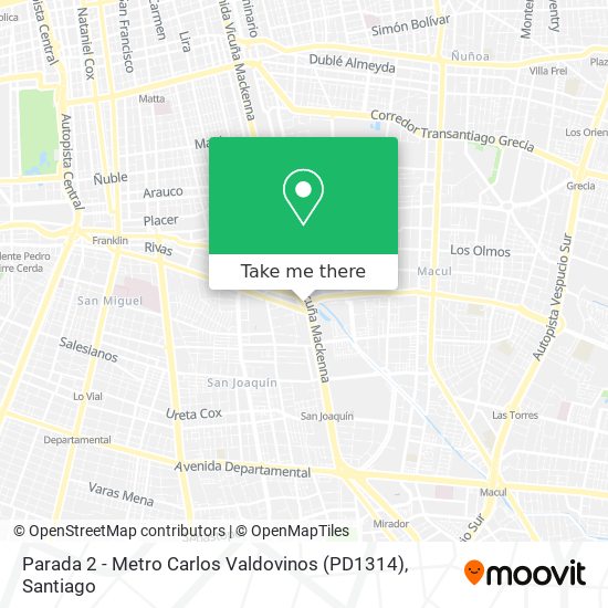 Parada 2 - Metro Carlos Valdovinos (PD1314) map