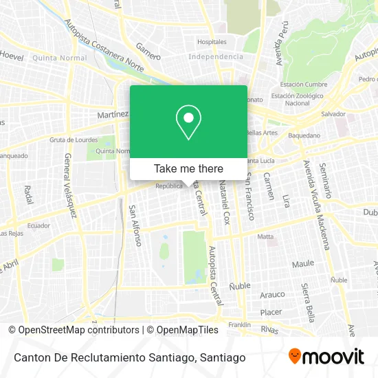 Canton De Reclutamiento Santiago map