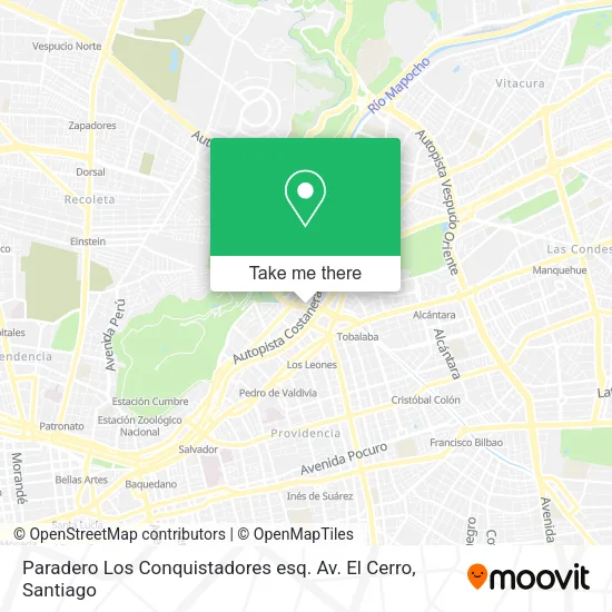 Paradero Los Conquistadores esq. Av. El Cerro map