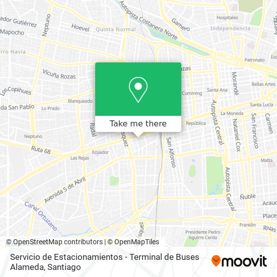 Servicio de Estacionamientos - Terminal de Buses Alameda map