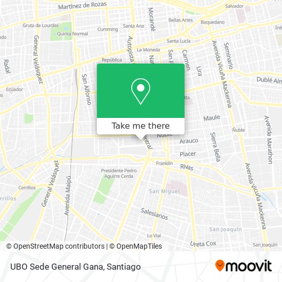 Mapa de UBO Sede General Gana