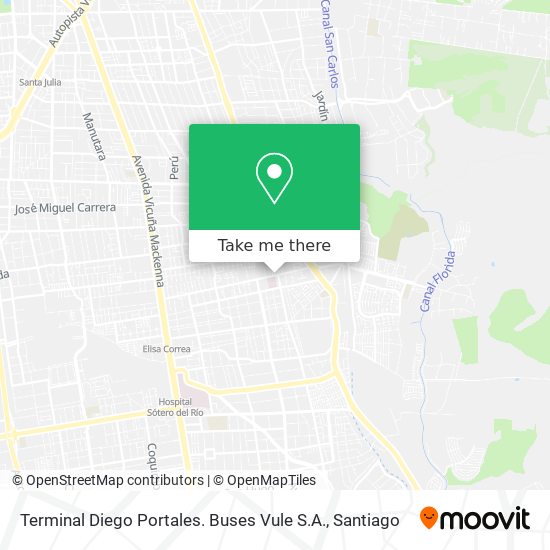 Mapa de Terminal Diego Portales. Buses Vule S.A.