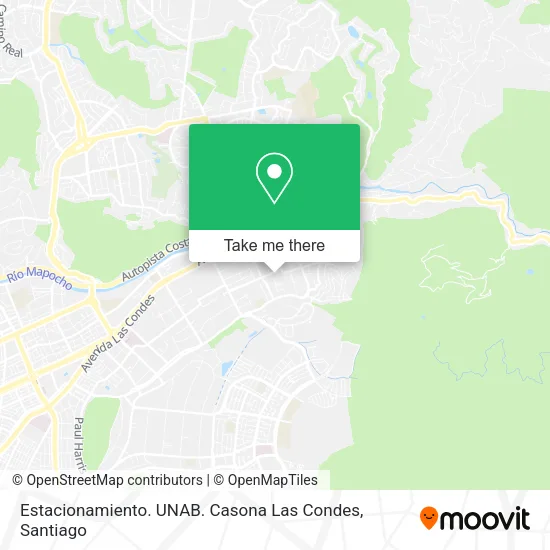 Estacionamiento. UNAB. Casona Las Condes map