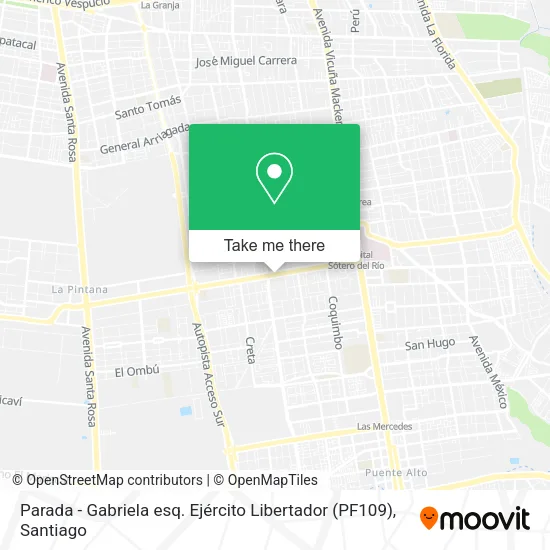 Parada - Gabriela esq. Ejército Libertador (PF109) map