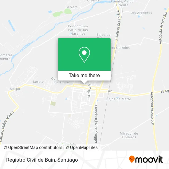 Registro Civil de Buin map