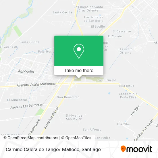 Mapa de Camino Calera de Tango/ Malloco