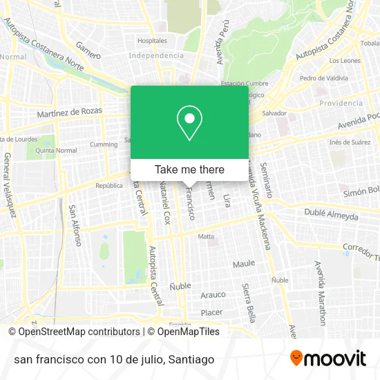 san francisco con 10 de julio map