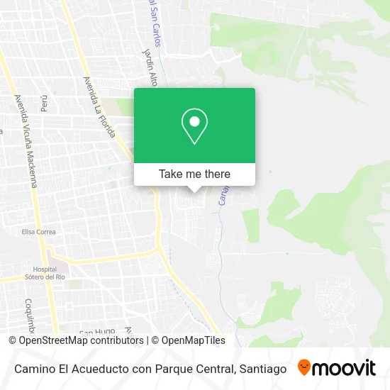 Camino El Acueducto con Parque Central map