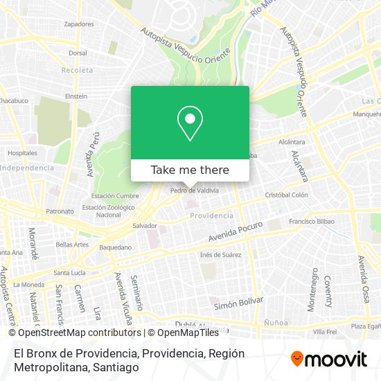 El Bronx de Providencia, Providencia, Región Metropolitana map