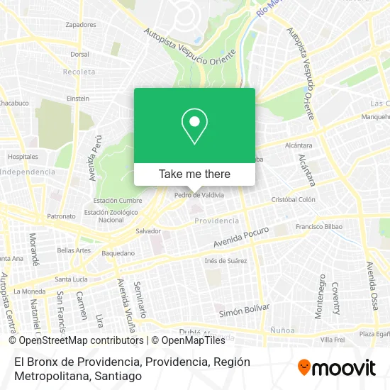 El Bronx de Providencia, Providencia, Región Metropolitana map