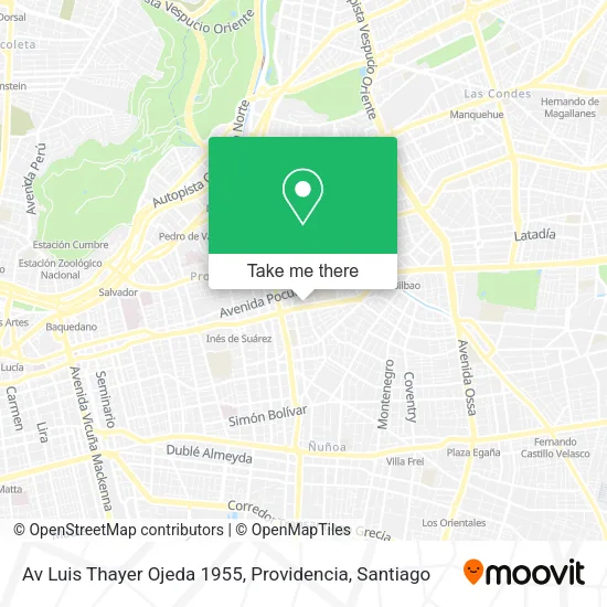 Av Luis Thayer Ojeda 1955, Providencia map