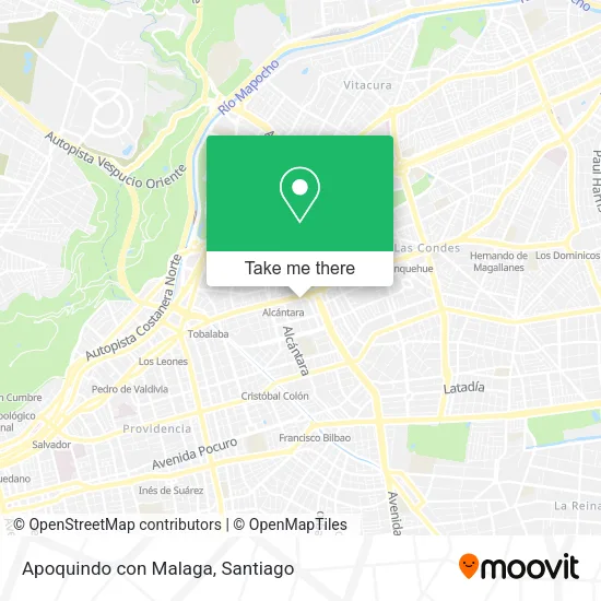Apoquindo con Malaga map